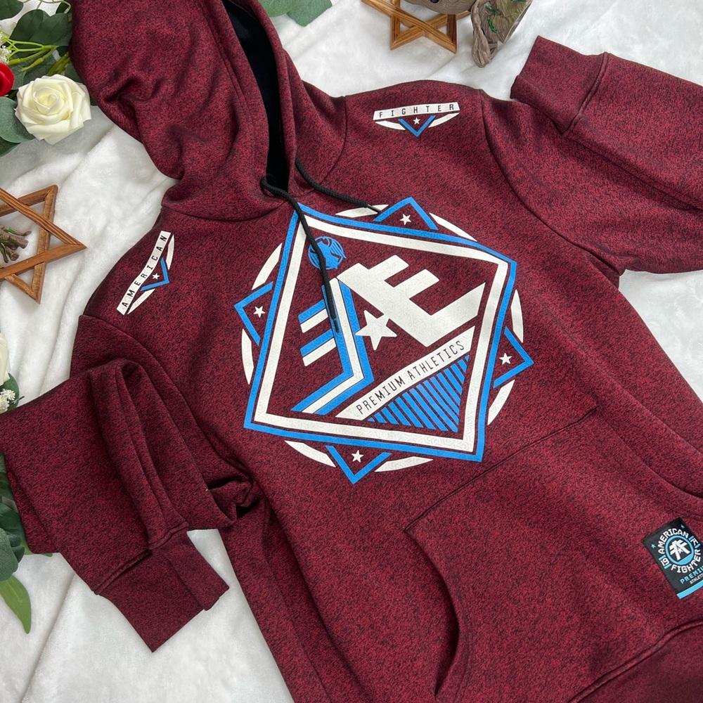 American Fighter Burgundy Graphic Hoodie